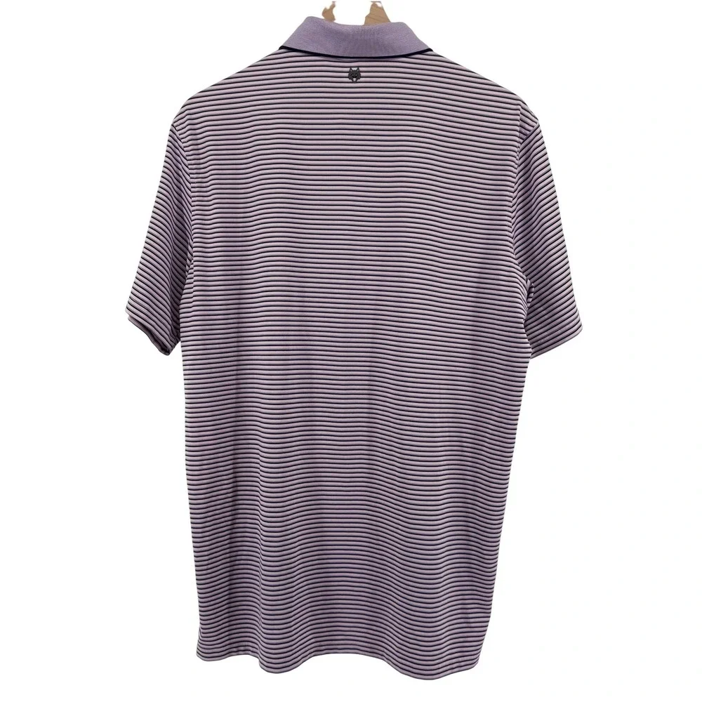 Greyson Short Sleeve Polo Button Down Knit Collar Pink Sky Striped Men L Golf